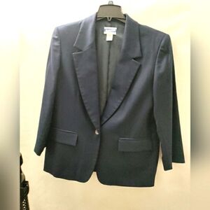 Pendleton Vtg Womens Size 14 Navy Blue 100% Virgin Wool Blazer Coat USA